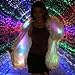 SZTOPFOCUS Led Fur Jacket For Women - Men Neon Light Up Coat White Glow Faux Fur Costume For Halloween Christmas Edc Outfit Clothing