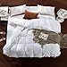 AIKOFUL Goose Down Comforter King Size,Solid White Duvet Insert,White Goose Down Comforter, 1200TC 700Fill Power Cotton Fabric, Double Edge Gray Piping …