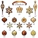 Valery Madelyn 50ct Woodland Shatterproof Christmas Ball Ornaments Decoration Copper Gold, 2.36Inch-7.09 Inch for Christmas Tree Decorations
