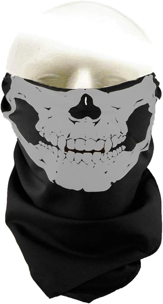 MJ Boutique Bikers Skeleton Skull Face Bandana 100% Cotton Motocyling Biking