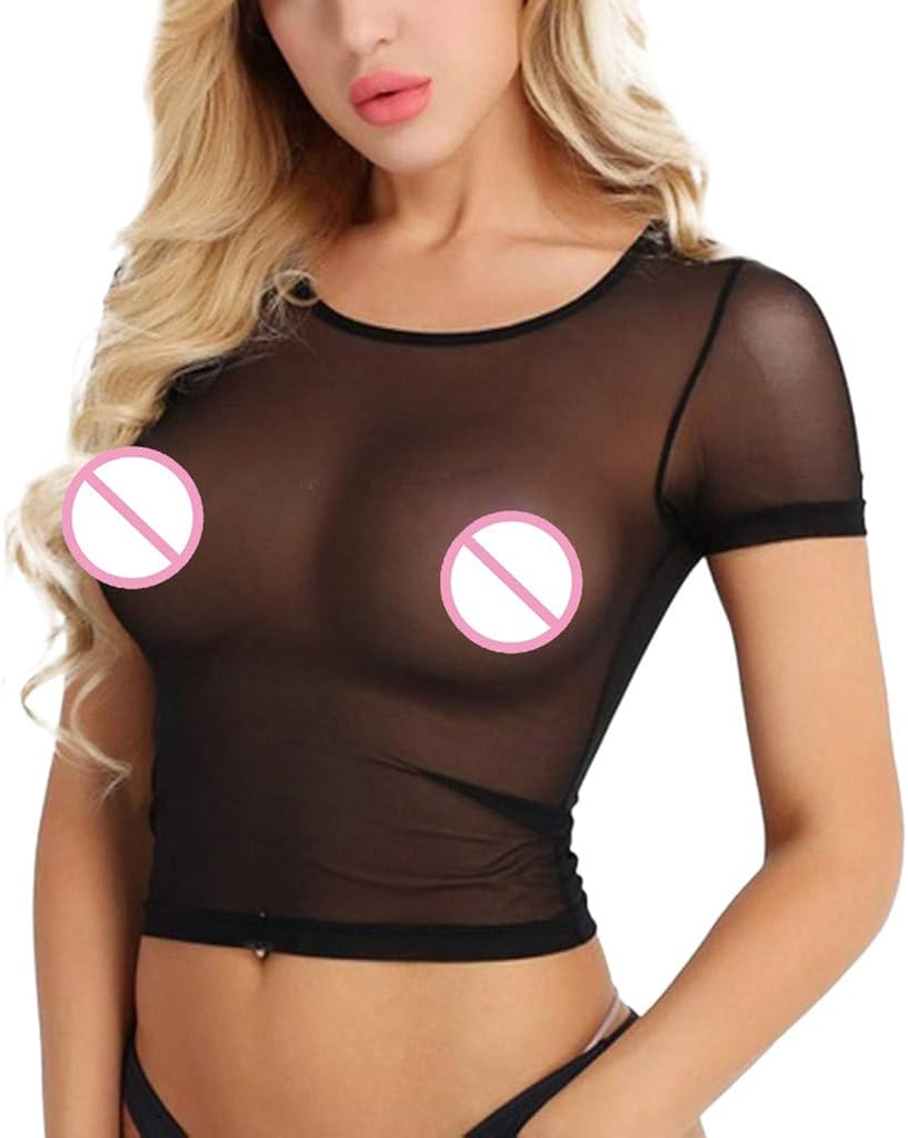 sheer mesh top plus size