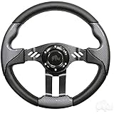 RHOX Aviator 5 Golf Cart Steering Wheel (Carbon Fiber Grip/Black Spokes)