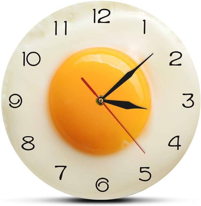 LEILEI Novel Artist Decoration Fried Egg Wall Clocks Novelty Kitchen