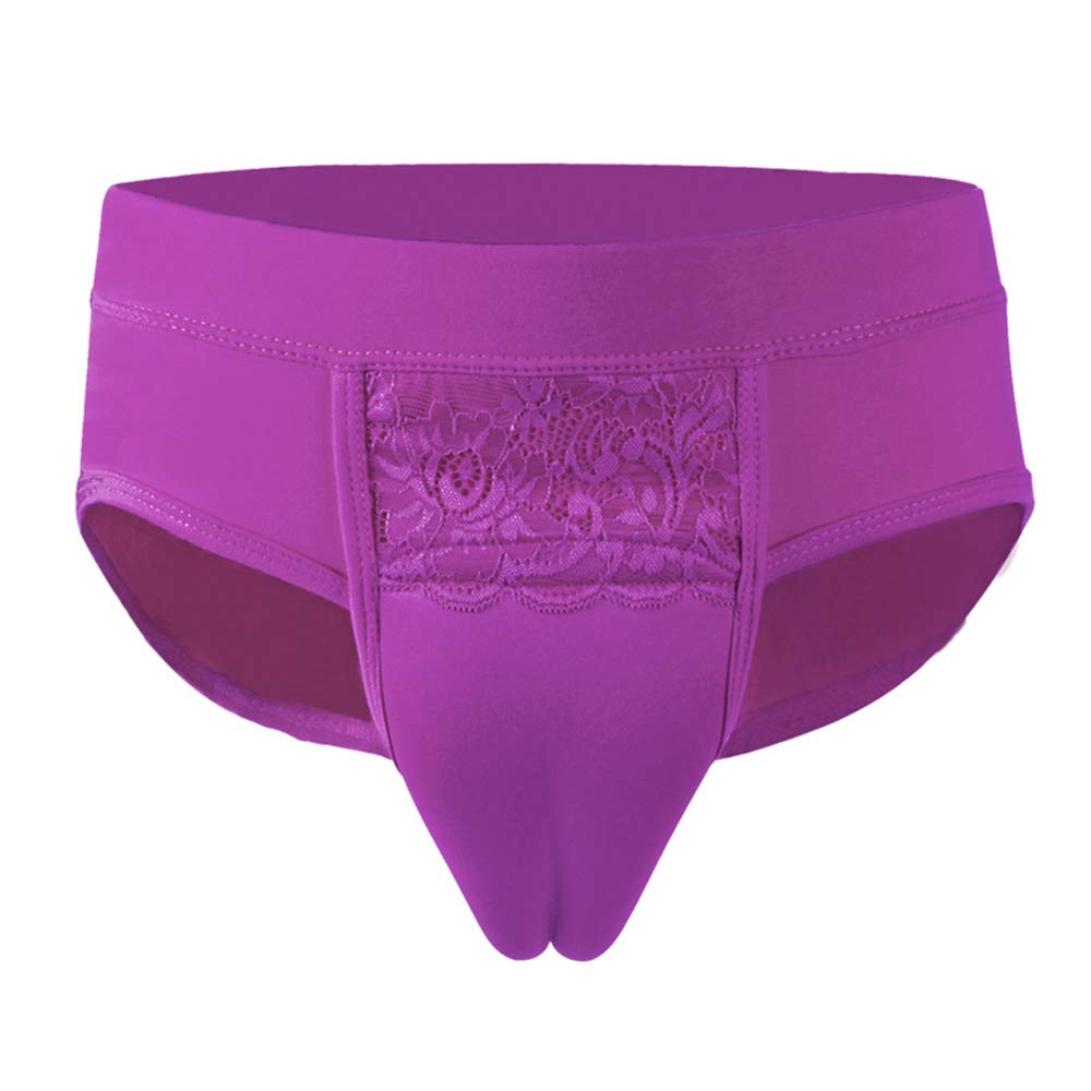 BaronHong Camel Toe Hiding Gaff Panty Shaping Brief for Crossdresser Transgender(Plum,M)