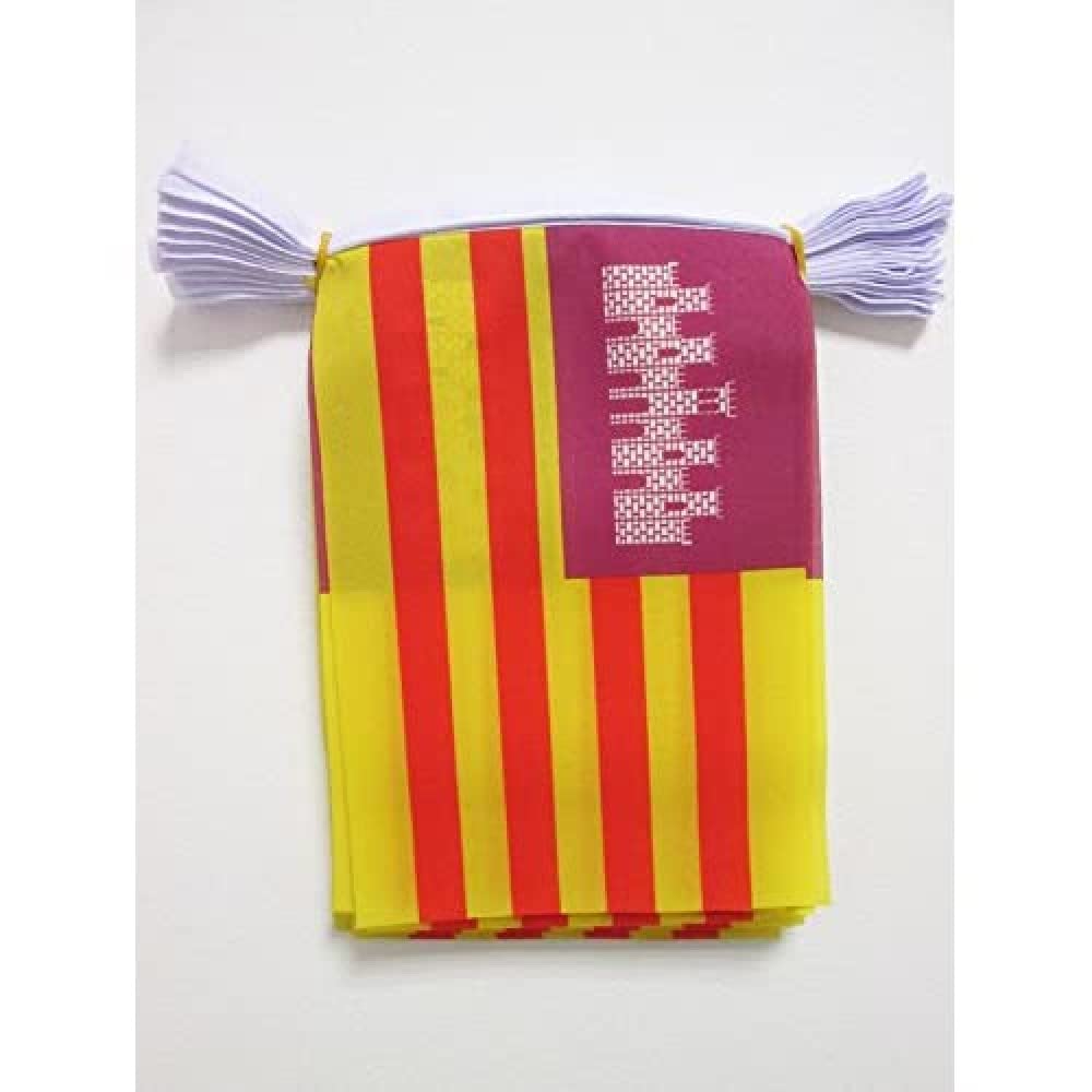 AZ FLAG Balearic Islands Bunting Flag, 20 Ft Garland 20 Small Spanish region Islas Baleares Flags 8'' x 6'', 100% Polyester String Pennant, 6 meters — image 1