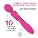 Wand Vibrator | Vibrating Dildo | Masturbator by Something Sexy, Dual Tip Motor with 3 Speed, 7 Unique Powerful Vibrating Selections Per Tip, Unique Antibacterial Silicone, USB Rechargeable Super Pink
