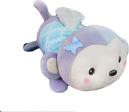 Amazon ジャンーウェ 車用ティッシュカバー ぬいぐるみ 猿 かわいい テッシュペーパー ケース 収納 便利 ヘッドレスト 車用ティッシュホルダー 女子の車飾り プレゼント パープル 車用ティッシュカバー ボックス 車 バイク