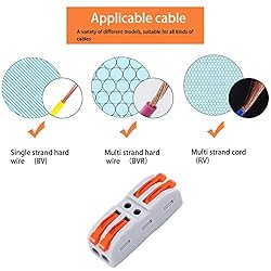 NineLeaf 40PCS Wire Connectors, 2 in 2 Out Lever