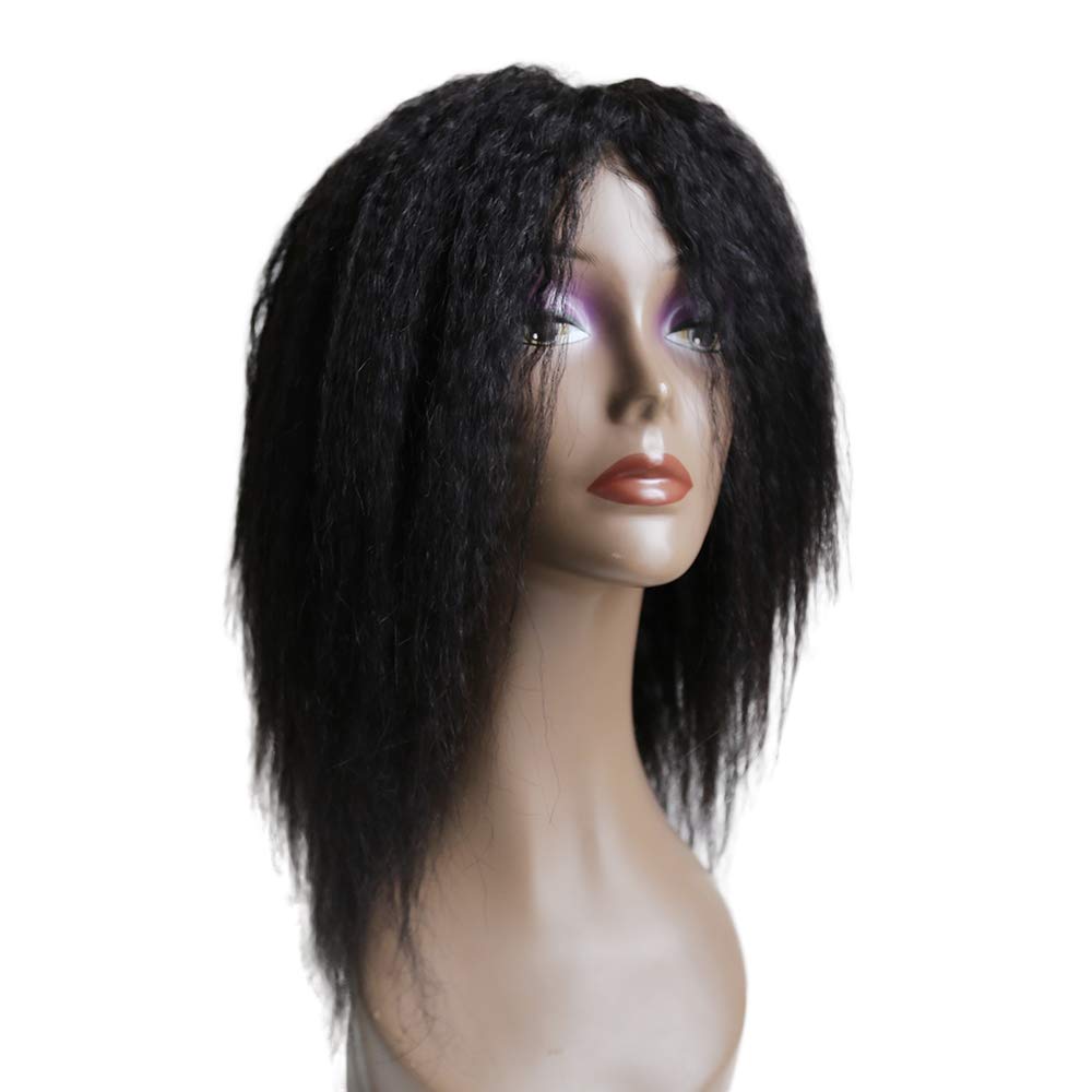 CLAROLAIR Yaki Human Hair Wig Kinky Straight Full Machine Made 12 Inches