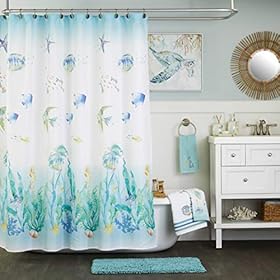 SKL HOME by Saturday Knight Ltd. Ocean Watercolor Soap Dispenser, multicolored, 6.5" x 2.25" x 4" 51uOLxXrIgL