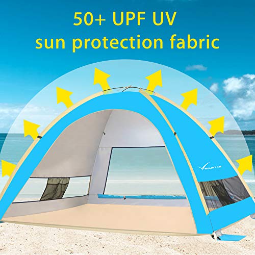 KEUMER Venustas Large Pop Up Beach Tent Automatic Sun Shelter Cabana