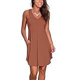 Atizon Casual Summer T Shirt Dress for Women V Neck