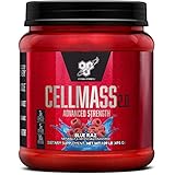 BSN CELLMASS 2.0 Post Workout Recovery with BCAA, Creatine, & Glutamine - Keto Friendly - Blue Raz, (25 Servings)