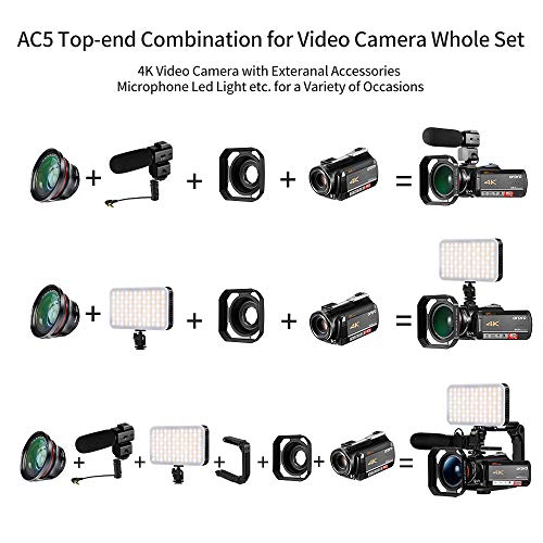 Videocmara-Cmara-de-Video-4k-ORDRO-HD-1080P-60FPS-Vlog-Camera-Video-Recorder-31--IPS-WiFi-Videocmara-con-Micrfono-luz-LED-Lente-Gran-Angular-Soporte-Porttil-y-Estuche-Porttil