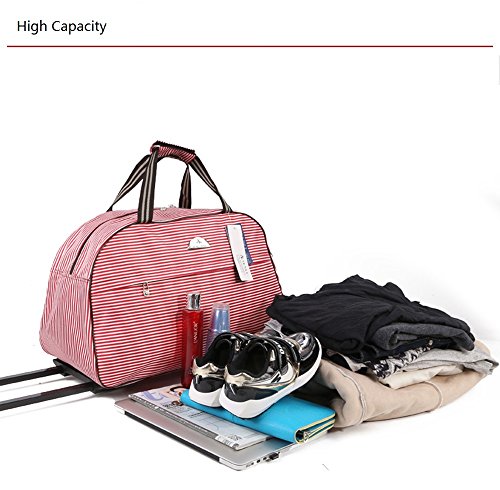 Jeemiter Color stripe Luggage 23" Rolling Duffle trolley bag travel tote Carry-On - Thumbnail 4