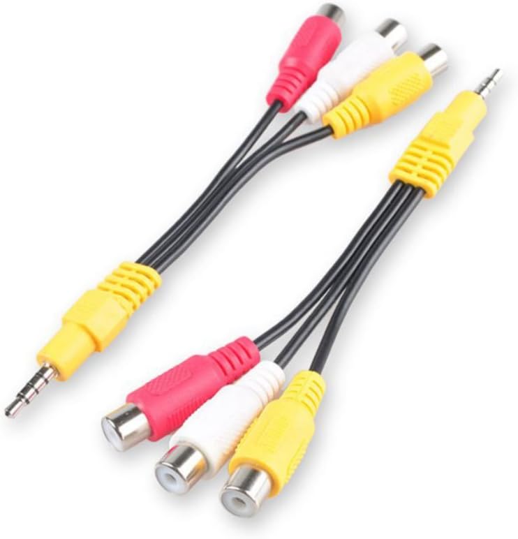 Besmelody 3.5mm Mini Aux Male to Triple 3 RCA Audio/Video