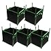 CASOLLY Square Grow Bags 15 Gallon 5 Pack, Heavy Duty Handle Plant Grow Pots for Indoor and Outdoor Gardening
