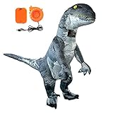 MYKEY Adults Velociraptor Costume Dinosaur Shape Inflatable Costume Halloween Horror Party Outfit Suit for Adults