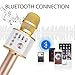EMISH Wireless Karaoke Microphone 3-in-1 Microphone Speaker 2600mAh Portable Karaoke Machine Built-in Bluetooth Speaker Machine for iPhone Android Smartphone or Pc(Golden)