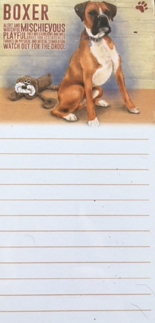 Boxer Dog Magnetic Note Memo Pad - MISCHEVIOUS, PLAYFUL, watch out for the drool