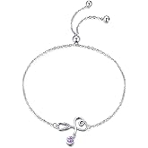 Palpitate Nurse Bracelet 925 Sterling Silver Women Birthstone Stethoscope Jewelry Nurse Gift to NR Nursing Graduation Birthday Adjustable Chain