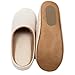 RelaxedFoot Slippers | Organic Cotton & Memory Foam | 1 Pair with Storage Bag (Large, Beige)