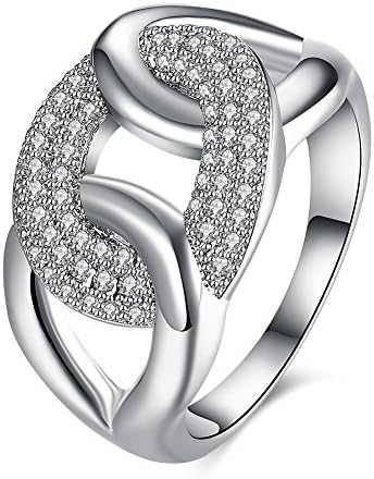 Fashion Women Charms Jewelry Zircon Platinum Plating Romantic Circular Statement Rings