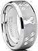 9MM Sating Finish / High Polish Deer Track Titanium Ring Wedding Band, Outdoor Jewelry, Men's Hunting Ring