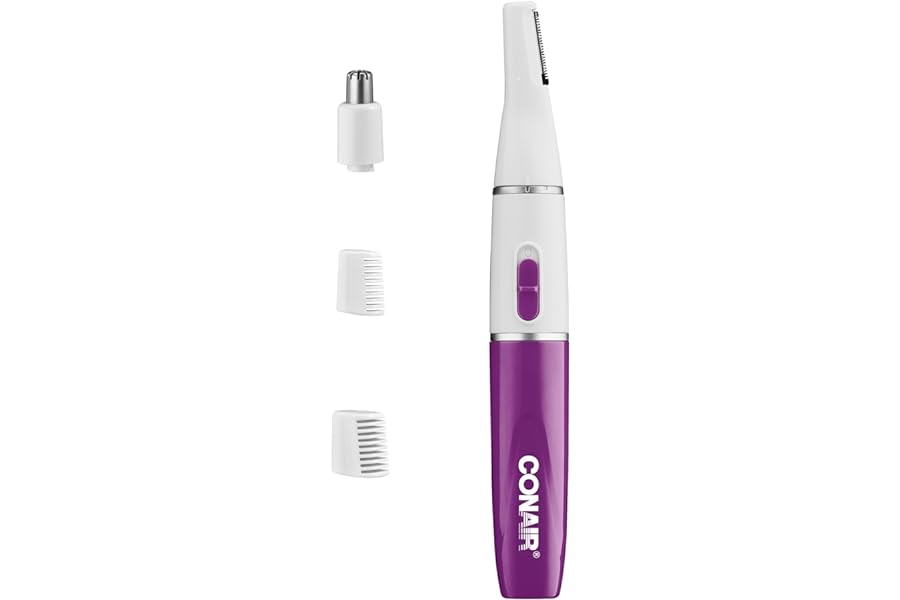 Conair All-in-1 Facial Hair Trimmer for Women, Perfect for Face, Ear/Nose and Eyebrows, Battery-Powered