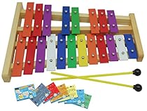 D'Luca TL25D 20 Notes Full Chromatic Xylophone Glockenspiel with Music Cards
