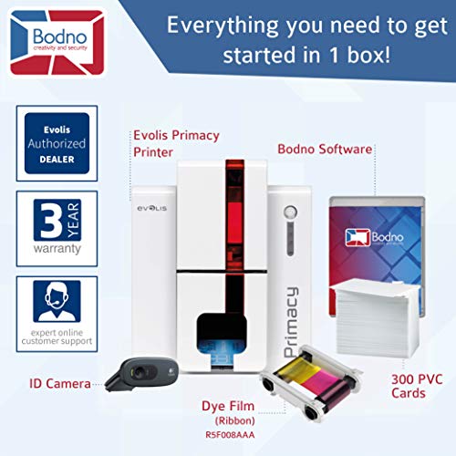 Evolis Primacy Dual Sided ID Card Printer & Complete Supplies Package
