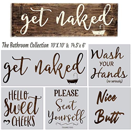 Large Bathroom Stencils for Painting on Wood Reusable Stencils for