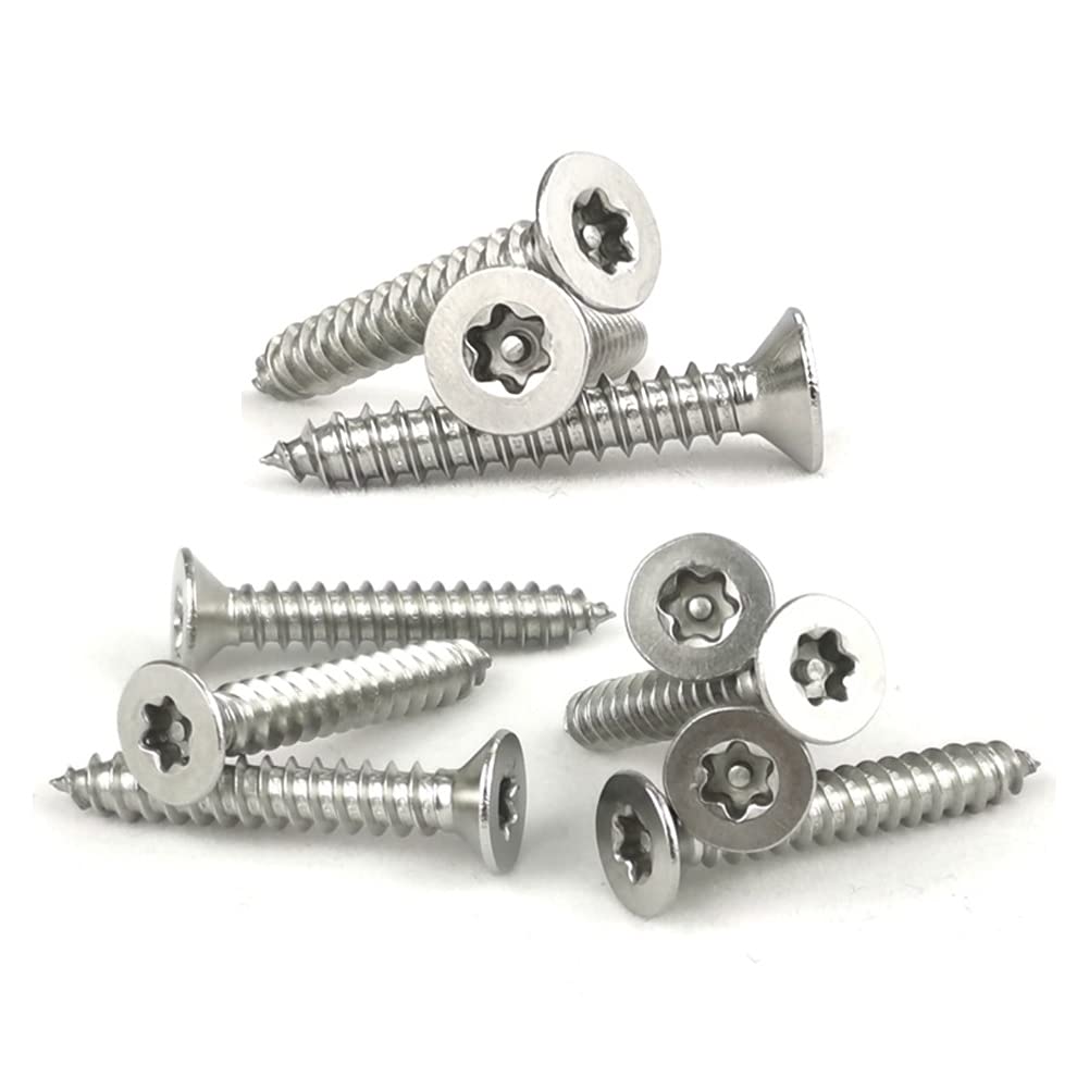 ANSIEDIO Self Tapping Screws Torx Flat Head Wood Screws Stainless Steel Screws, M3.9×32mm,50 pcs