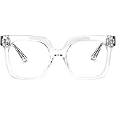 Zeelool Stylish Acetate Oversized Thick Square Eyeglasses for Men Women Clear Lens Dexter ZOA02007