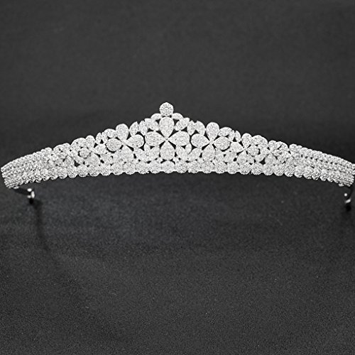 Crystals CZ Cubic Royal Wedding Tiara Crown Bridal Women Hair Accessories Jewelry CH10105