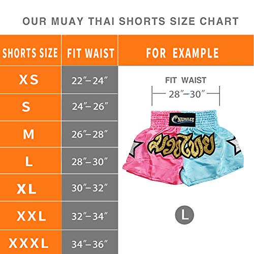 image for NAMAZU Muay Thai Shorts for Men and Women, High Grade MMA Gym Boxing K