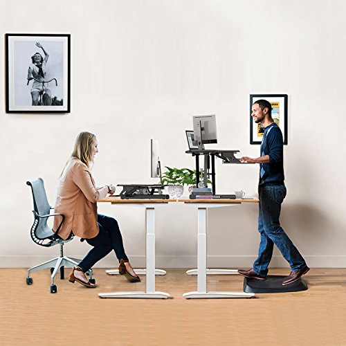 Height Adjustable Standing Desk, Alloyseed Ergonomic Sit Stand Gas Spring Riser Converter Workstation, with Quick Release Keyboard Tray - Thumbnail 6
