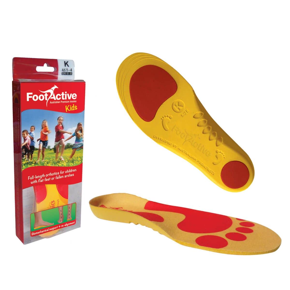 FootActive Kids Full Length Insoles - Size SK 11/13 UK Child/ 29-31 EU) Multicolor