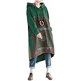 FTCayanz Women’s Oversized Sweatshirt Dress Hoodies Pullover Ethnic Printed Fall Dresses with Pockets