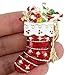 EVER FAITH Austrian Crystal Lovely Red Santa Stocking Candy Cane Brooch Gold-Tone