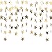 Whaline Glitter Star Paper Garland Gold Sparkling Star Bunting Banner Reflective Paper Streamers Twinkle Star Hanging Decoration for Wedding Christmas Birthday Baby Shower Party Holiday, 52 Feet