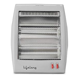 Lifelong LLQH01 Quartz Room Heater, (ISI Certified) with 2 Power settings, Tip Over Cut-off, 2 Rod Room Heater for Home…