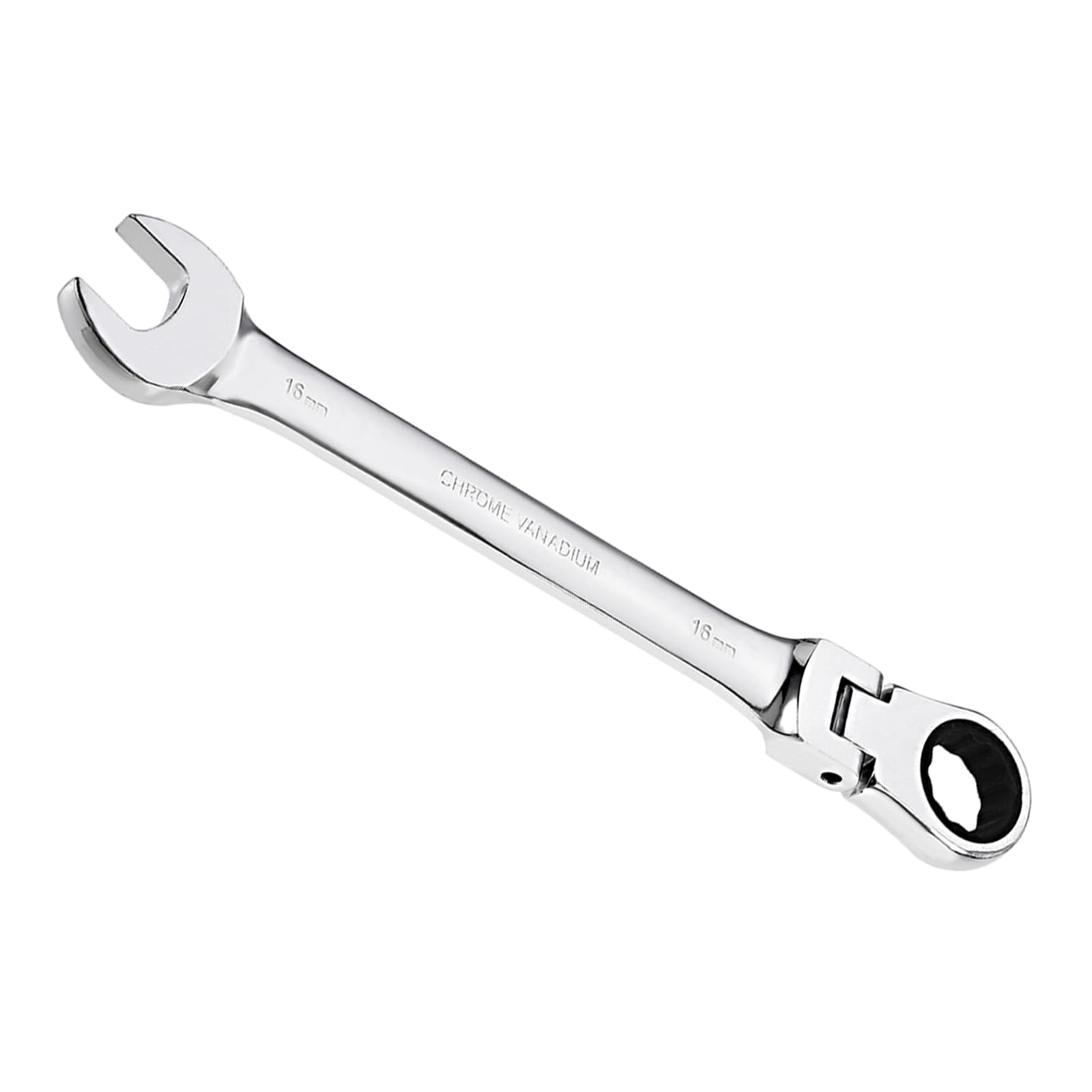 CoCud Flex-Head Ratcheting Wrench, 16mm Head Metric 72-Teeth, Cr-V Combination Wrench Spanner - (Applications: for Repairing Home Tasks)