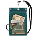StoreSMART Sport - Zipper Passport Holder with Lanyard - Clear Plastic Front & Green Plastic Back - SPCR1596ZIPS-GR-1