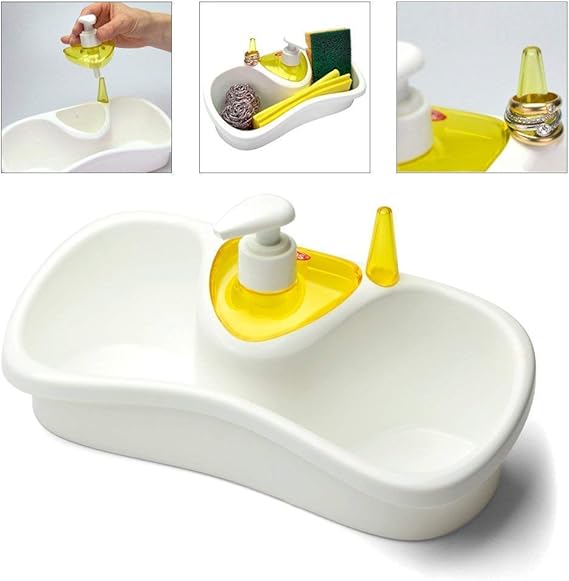 Lukzer 1 PC Sink Organizer Drainer Stand with Sponge Liquid Holder and