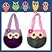 Life Space Cute Happy Owl Mini Purse / Handbag, Nature Soft Cotton/Milk Fiber, Crochet, Handmade - Great Special Present for 2,3,4,5,6 Year Preschool Girls (purple)