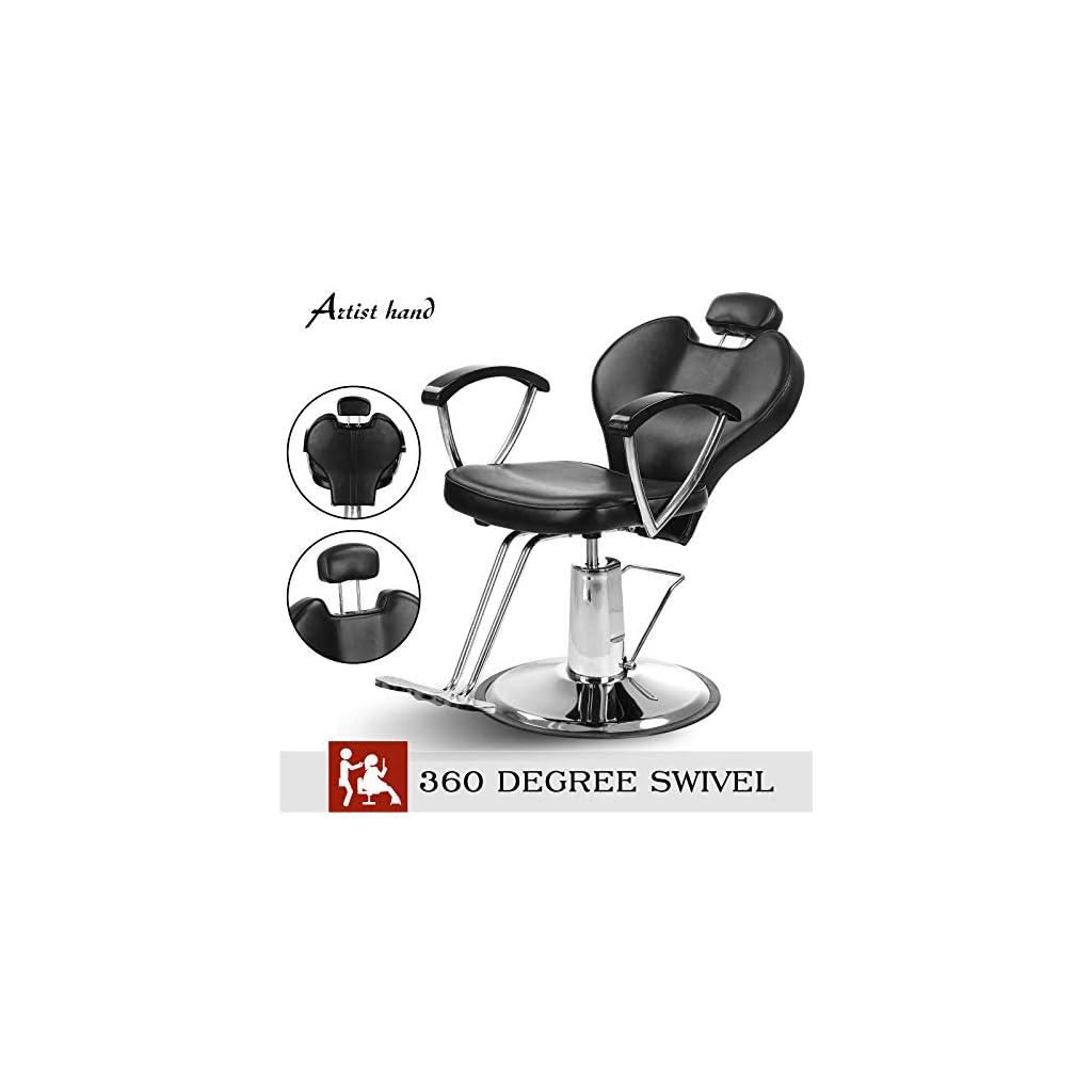 ARTIST HAND Hydraulic Reclining Barber Chair 20 Inch Width Hair Styling