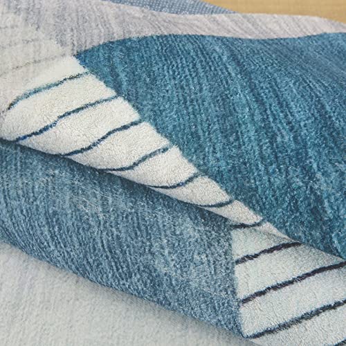 ASIinnsy Living Room Rugs Modern Abstract Rug Short Hair Large Soft Non-Slip Bedroom Rugs for Living Room Bedroom (Blue Grey, 160 x 200 cm)