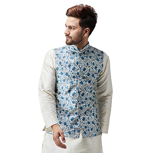 red silk blend nehru jacket