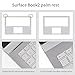 VFENG Premium 4-in-1 Full Body Skin Sticker Decals, Decorative Protector Skins for Microsoft Surface Book 2 13.5 Inch (i7 CPU Configuration Version)- Silver